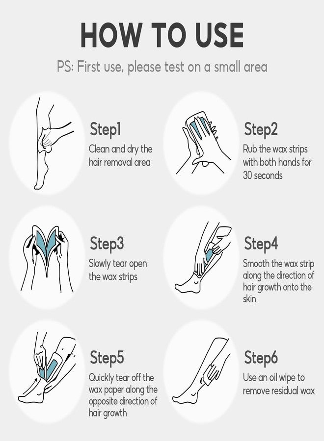 سوماكس شرائح شمع سوماكس لإزالة شعر البكيني، 40 شريحة شمع للوجه للنساء، شرائح شمع لإزالة شعر الجسم، 20 شريحة شمع مزدوجة الجوانب لمنطقة البكيني مع 6 مناديل مبللة بالزيت لجميع أنواع البشرة، أزرق - Image 4